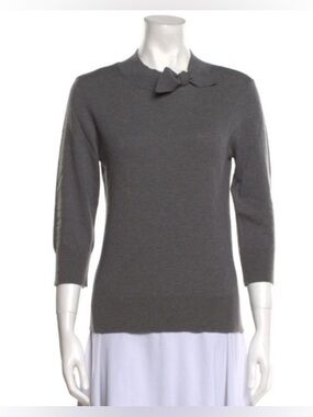 Kate Spade Cashmere Blend Gray Sweater with Bow Size Medium